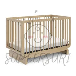 Convertible wooden crib with adjustable mattress height in Texas